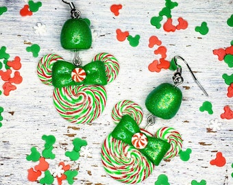 Spearmint Gumdrop Candy Swirl Earrings!