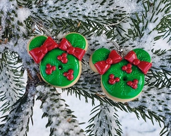 Winter Wonderland Wreath Donut Earrings