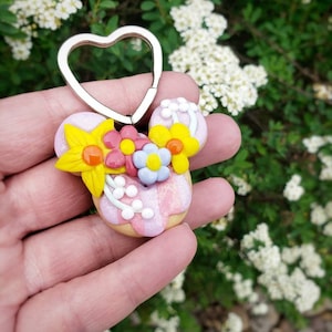 Floral Fairytale Dream Donut Keychain