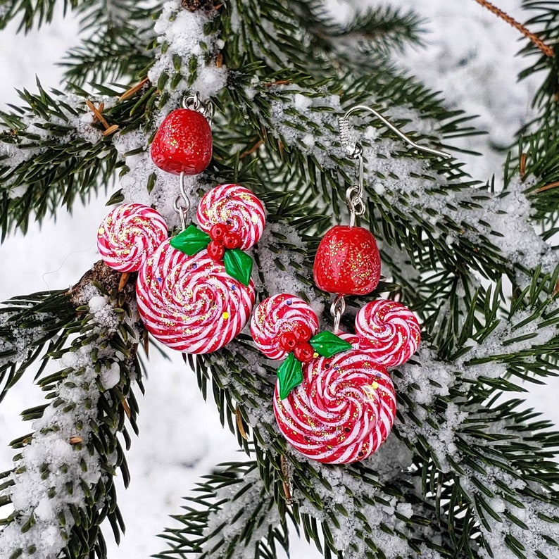 New Merry Mints Candy Swirl earrings image 1