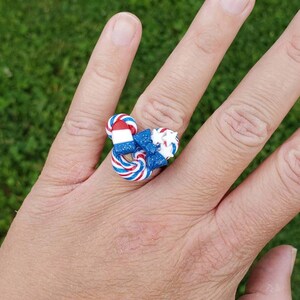 Patriotic Candy Swirl Ring