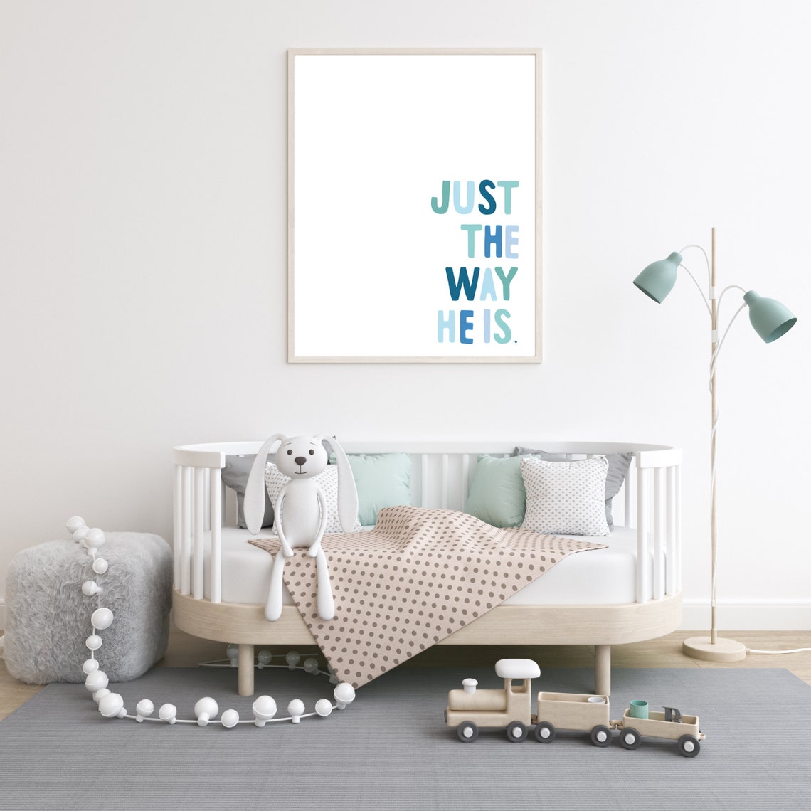 Modern Blue Nursery Print Baby Wall Art Nursery Decor Just The | Etsy