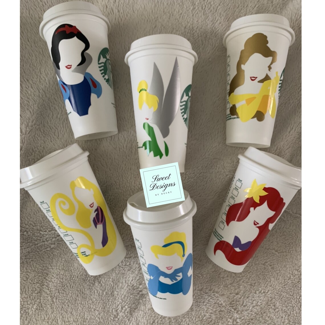 Disney Princess Starbucks Tumbler Starbucks Cup Glitter Etsy