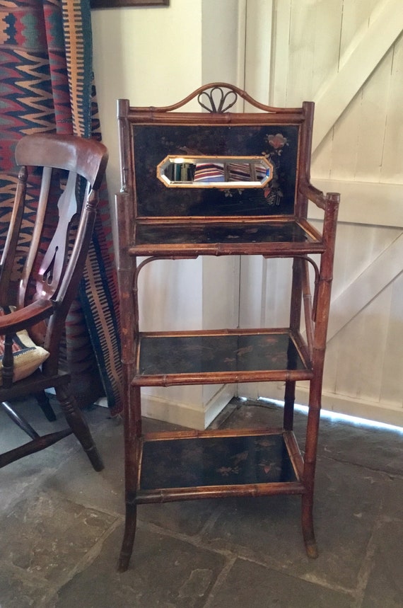 Antique Victorian Chinoiserie Bamboo Etagere Whatnot All Etsy