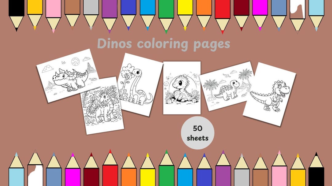 Dinosaur Coloring Pages for Kids | 50 Printable Dino Sheets | Fun ...