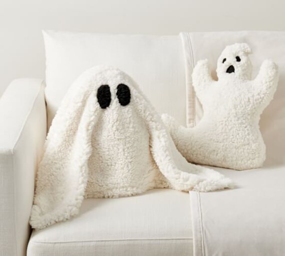 Ghost Pillow Halloweenspooky Halloweenghost Shaped Stuffed Etsy