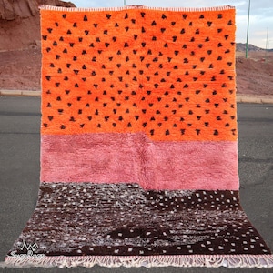 HANDMADE Custom Moroccan Beni Ourain Rug, Multicolor Rug, Mrirt rug, Large rug, modern rug