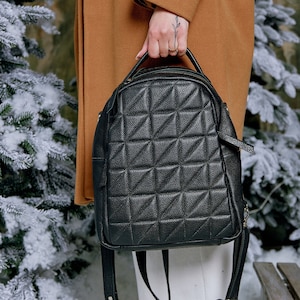 Cute Leather Backpack, Leather backpack, women backpack, Monogrammed backpack, Convertible Backpack, black backpack, white backpack