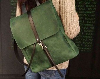 Leather backpack | Etsy