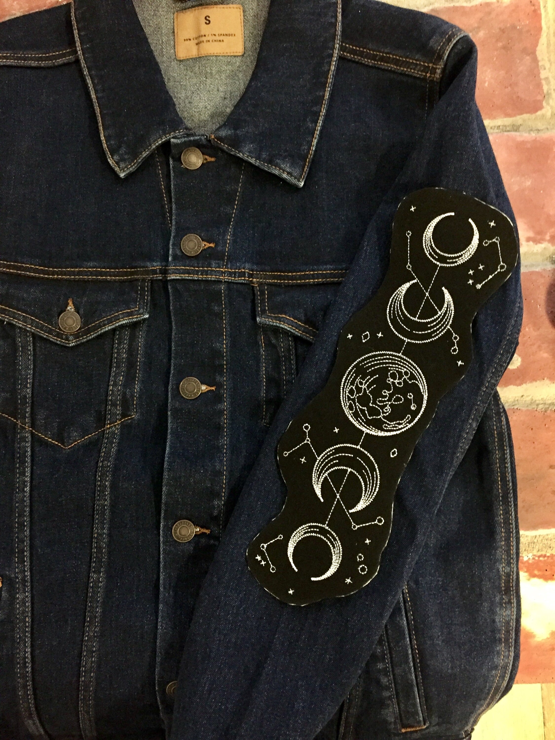Moon Phases Constellation Full Back Jacket Patch Embroidered | Etsy