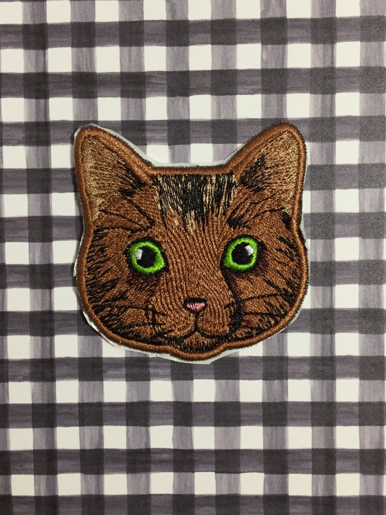 Cat Face Embroidery Iron On / Sew On Patch Etsy