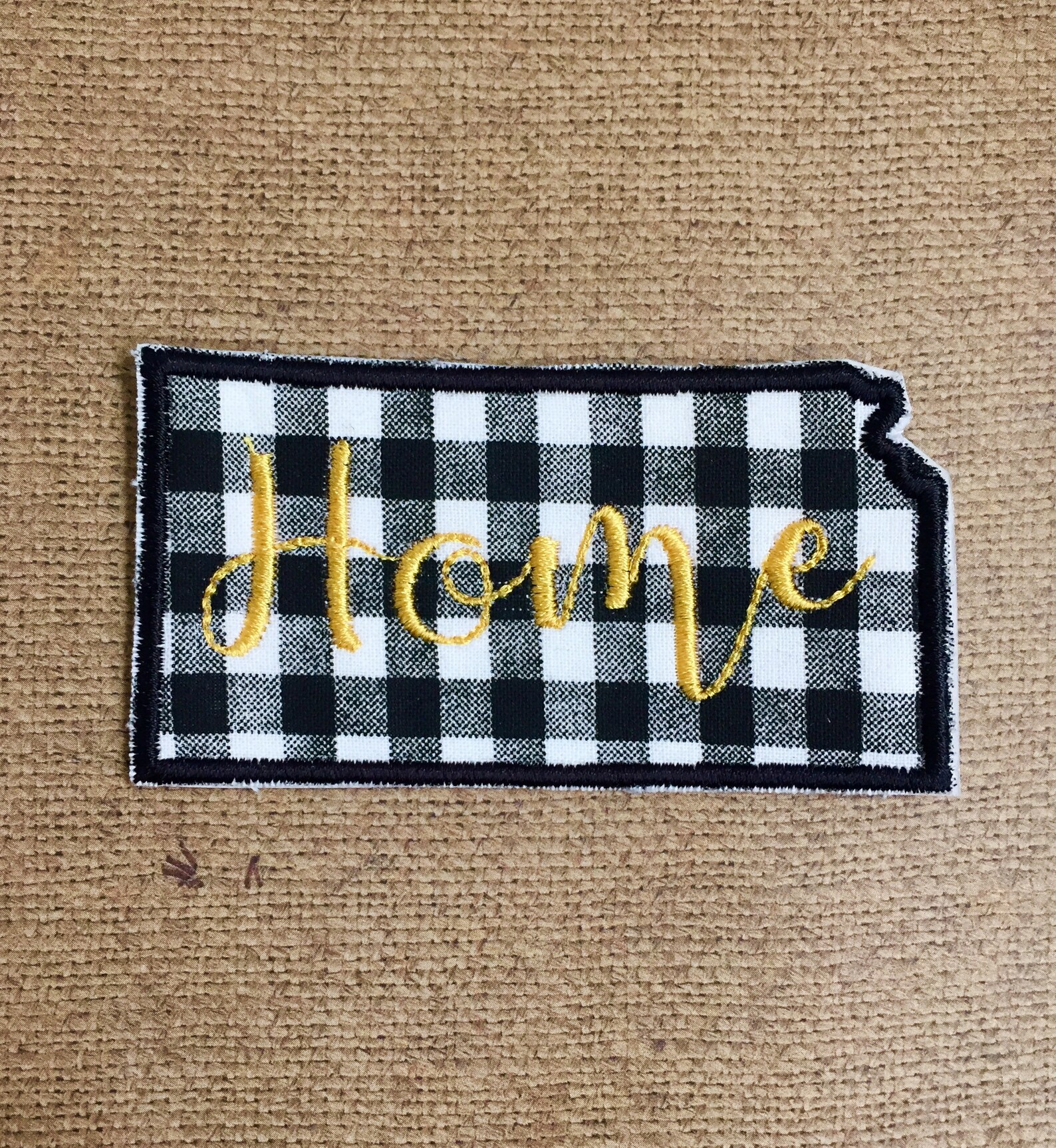 Kansas Embroidered Applique Home Patch Iron on Rustic Etsy