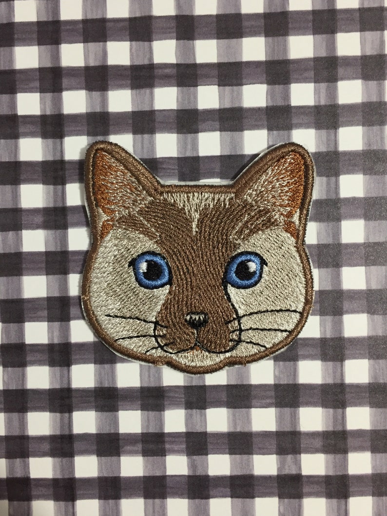 Cat Face Embroidery Iron On / Sew On Patch Etsy