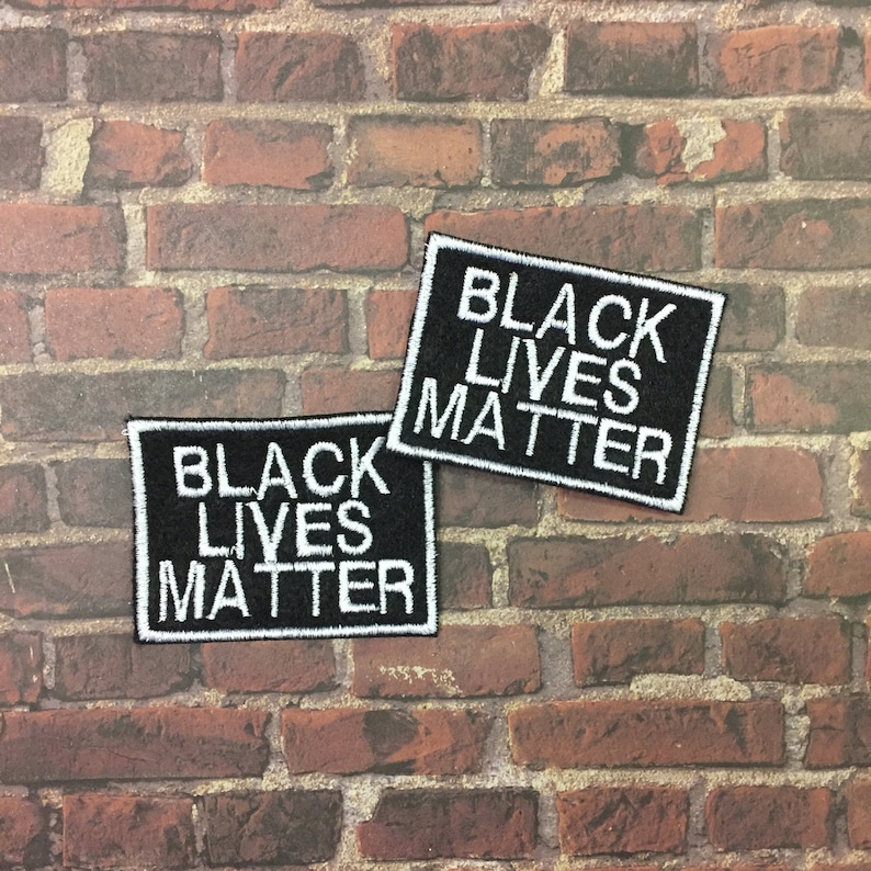 BLM Badge Fits Hats Black Lives Matter Floral Envelope Iron-On or Sew On Patch Bags Etc. Jackets
