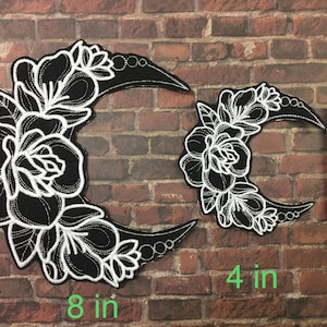 Floral Moon Iron On Patch Large Or Small