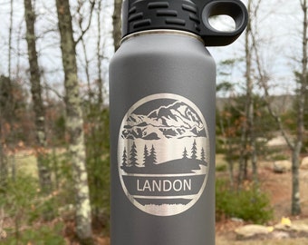 Protect the land your love. Forever.  BMLT water bottle — Blue Mountain  Land Trust