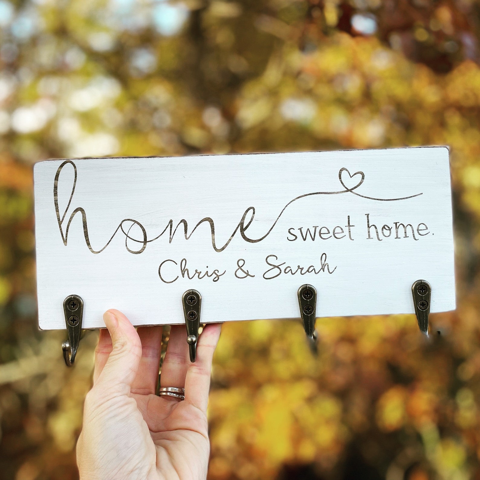 Personalized Home Sweet Home Key Holder Key Hooks Key Etsy