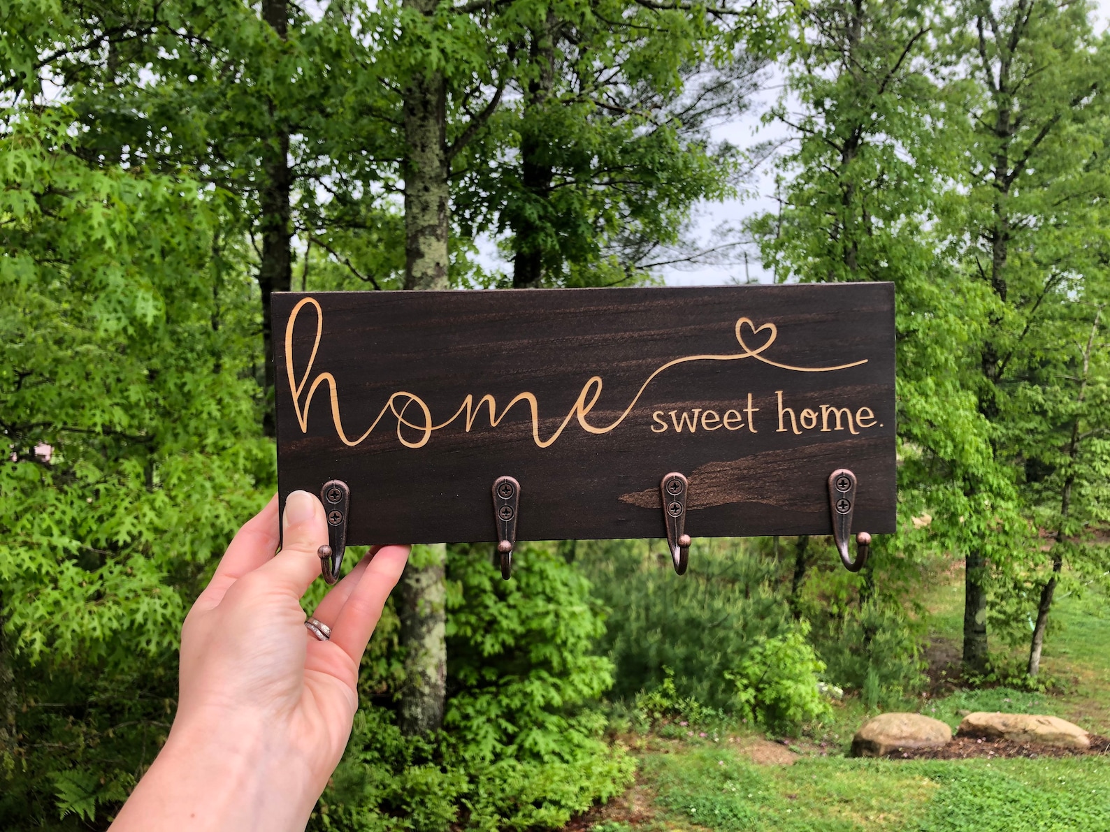 Home Sweet Home Key Holder Key Hooks Key Organization Key Etsy