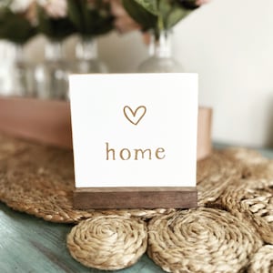 One-Sided Mini 4&quot; Home Sign, Home Sign, Mini Signs, Tiny Sign, Shelf Sign, Tray Sign