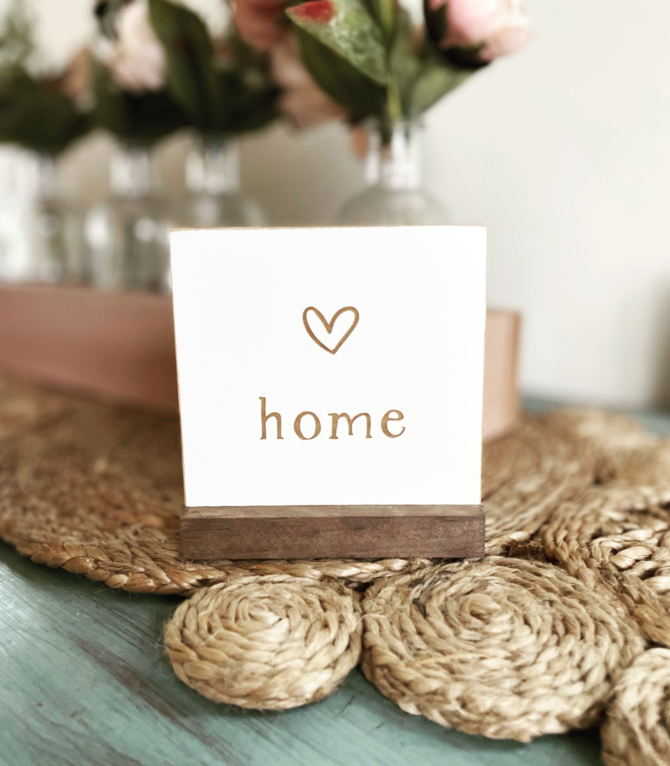 One-Sided Mini 4" Home Sign, Home Sign, Mini Signs, Tiny Sign, Shelf Sign, Tray Sign