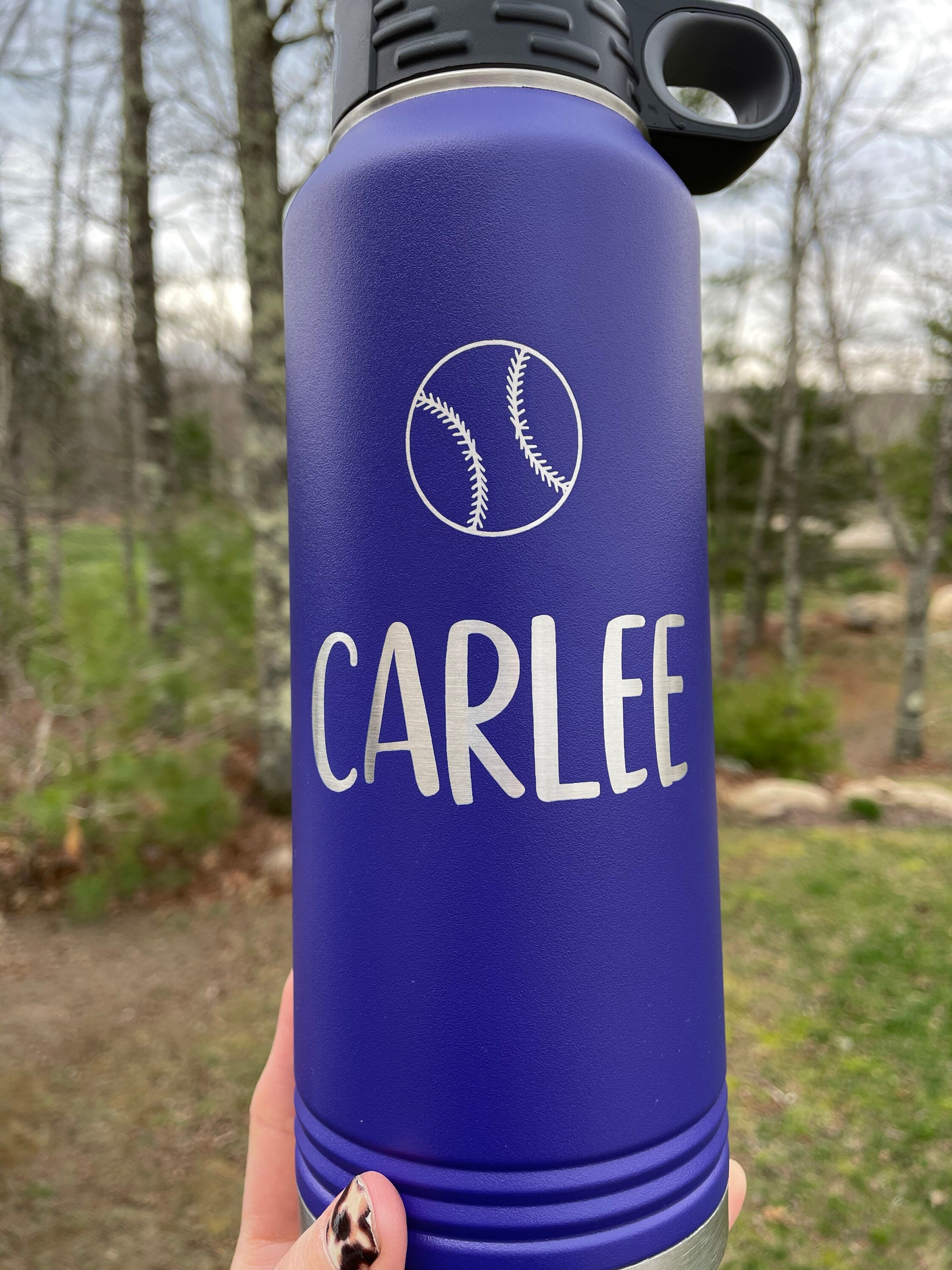 Personalized Softball Water Bottle Engraved Water Bottle Etsy