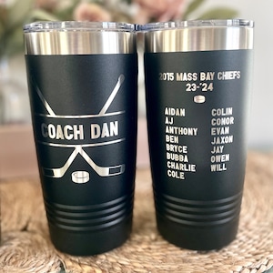 20 oz Hockey Coach Travel Cup, Hockey Cup, Hockey Coach Gift, Hockey Accessories, Hockey Gift