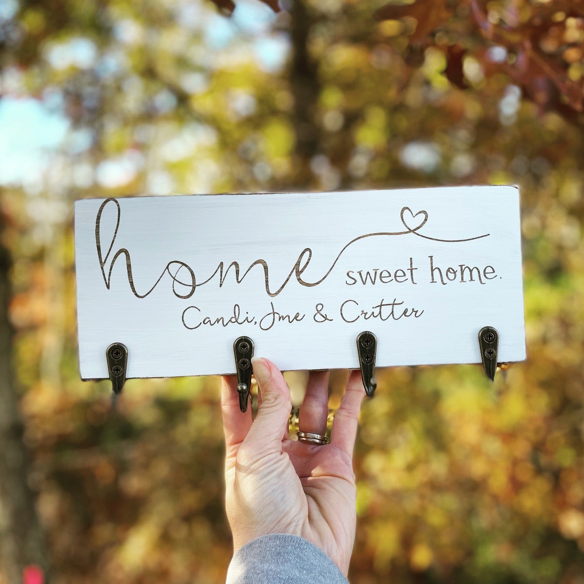 Personalized Home Sweet Home Key Holder Key Hooks Key Etsy