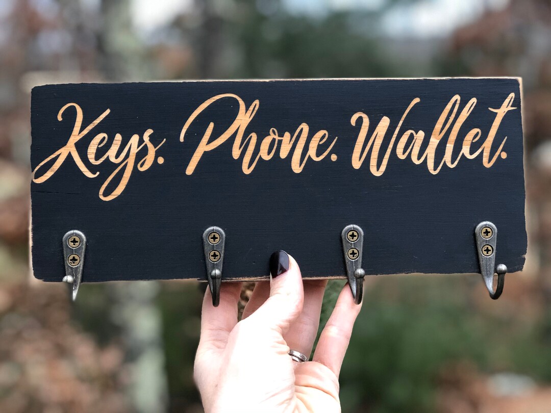 Key Holder, Keys. Phone. Wallet. Key Holder, Key Hooks, Key Organization, Key Sign, Hooks Etsy