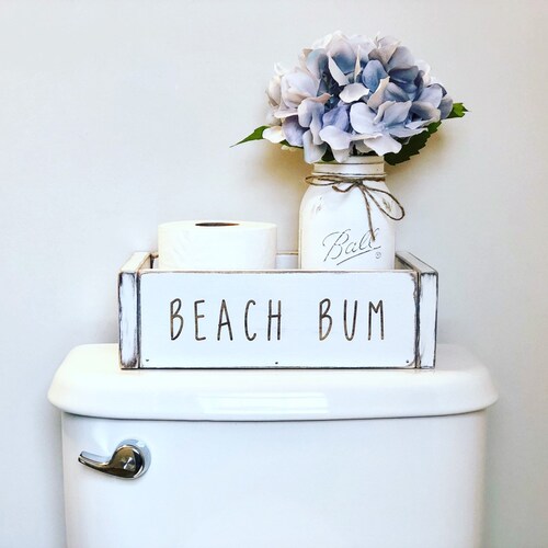 Bathroom Box / Wood Bathroom Box / Beach Decor / Beach Bum Etsy
