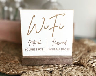 WiFi Network & Password Sign, WiFi Tiny Sign, WiFi Shelf Sitter, Guest Room Decor, Guest Sign