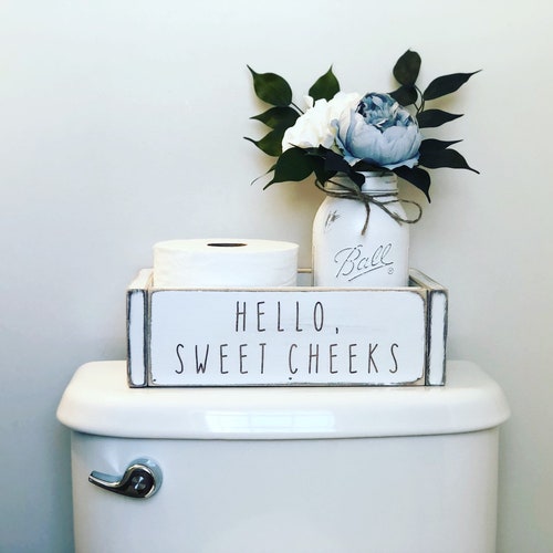Funny Bathroom Storage Box Toilet Paper Holder Caddy Hey | Etsy