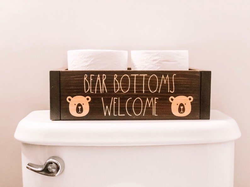 Kids Bathroom Storage Box / Bathroom Decor / Bear Bottoms Etsy