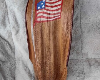 American leaf painted on palm leaf