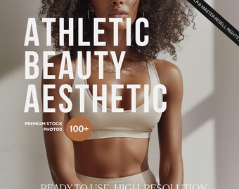 100 Photos Stock Photo | Mélanine Fitness Esthétique | Images de style de vie de femmes fortes | Une image de marque moderne pour le bien-être | DPP + MRR inclus