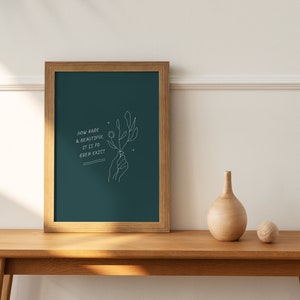 Bestaan print, esthetische geïllustreerde quote kunst, slapen op laatste Song Lyrics, statement artwork, grillige lijn illustratie