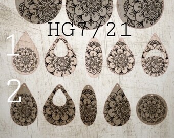 Wood Earrings SVG Laser Glowforge File Pack 2