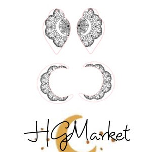 SVG Boho Earring Laser Glowforge File 2 set