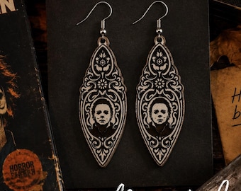 Halloween Earring SVG | Laser Cut File | Glowforge SVG | 80's Horror Movie Laser Earring File