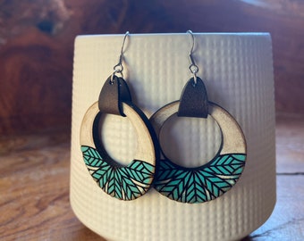 Boho Hoop Dangle Earring SVG Laser File