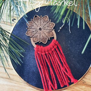 Macrame Mandala Boho Earring SVG Laser Glowforge File