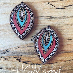 Boho Foliage Leaf Earrings SVG Laser Glowforge File