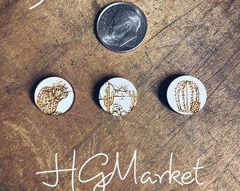 Cactus Stud Earrings SVG, Desert Boho Laser Cut File Set