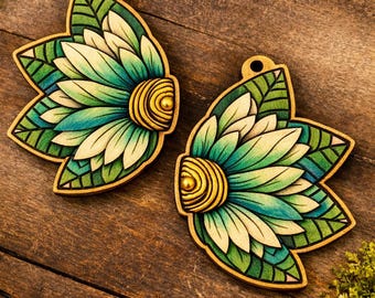 Lime laser pour boucles d'oreilles pendantes tournesol