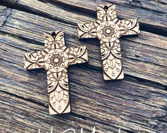 Boho Cross Earring SVG Laser Glowforge File