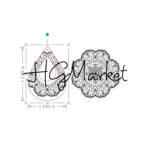 SVG Boho Earring Laser Glowforge File 2 set
