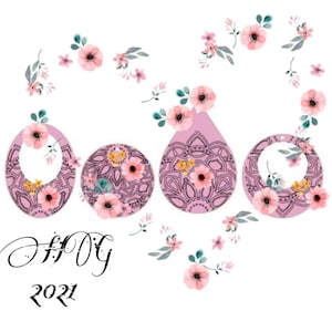 SVG ボヘミアン マンダラ イヤリング レーザー Glowforge ファイル