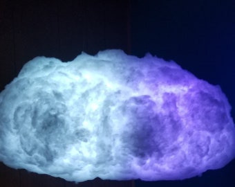 Light up cloud, 24" long, led CLOUD LIGHT, night light, room lights, room decorations, hanging cloud light, glow cloud