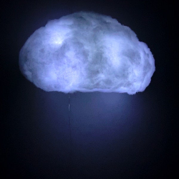 2ft Cloud with active thunderstorm, Bluetooth speaker, lightning, pendant light, thunder storm effects