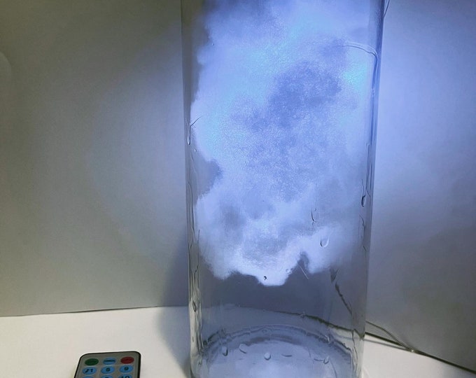 Lightning in a Jar Cloud Lamp Flashing Lights Rainstorms Etsy