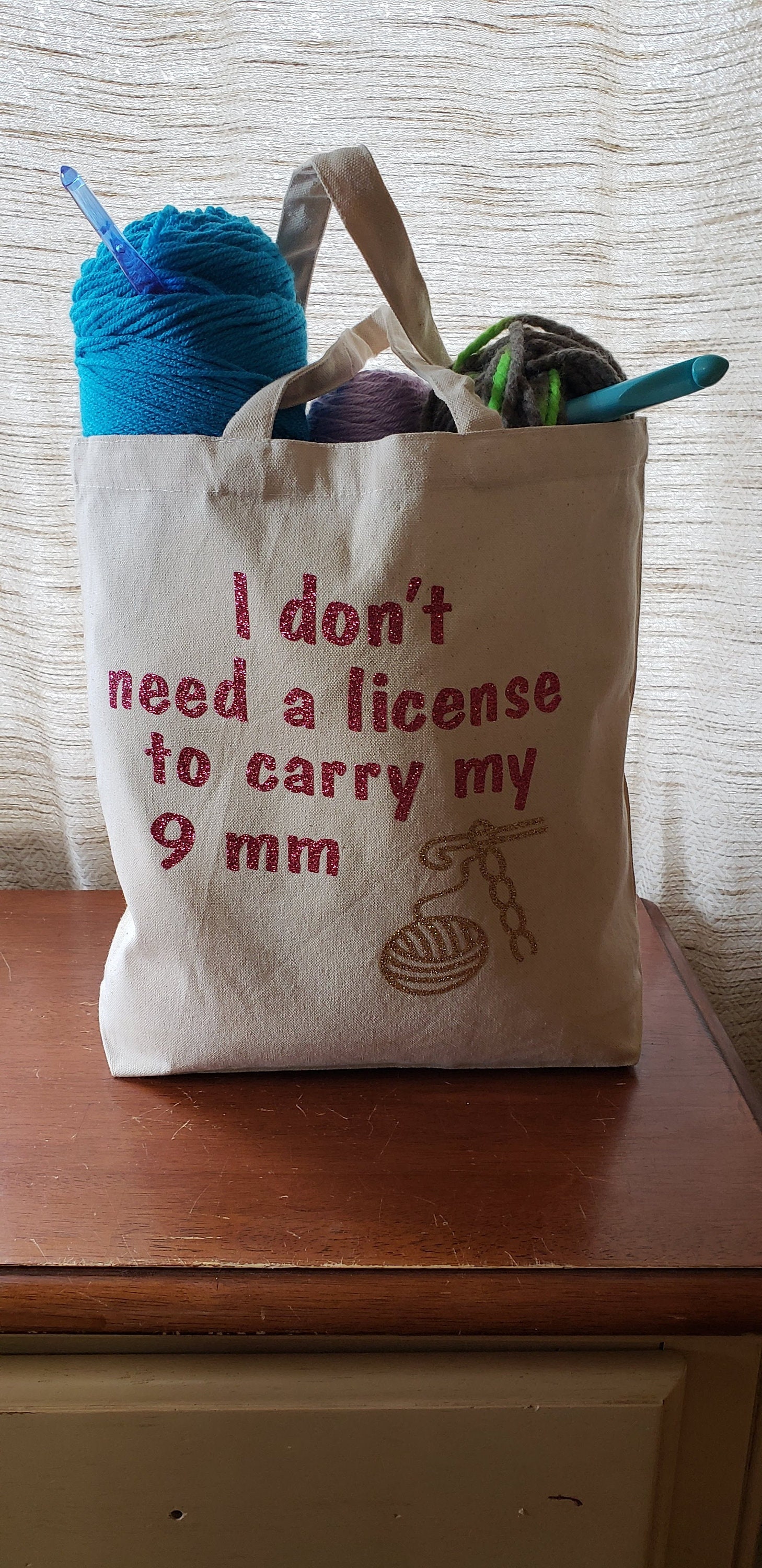 crochet canvas bag